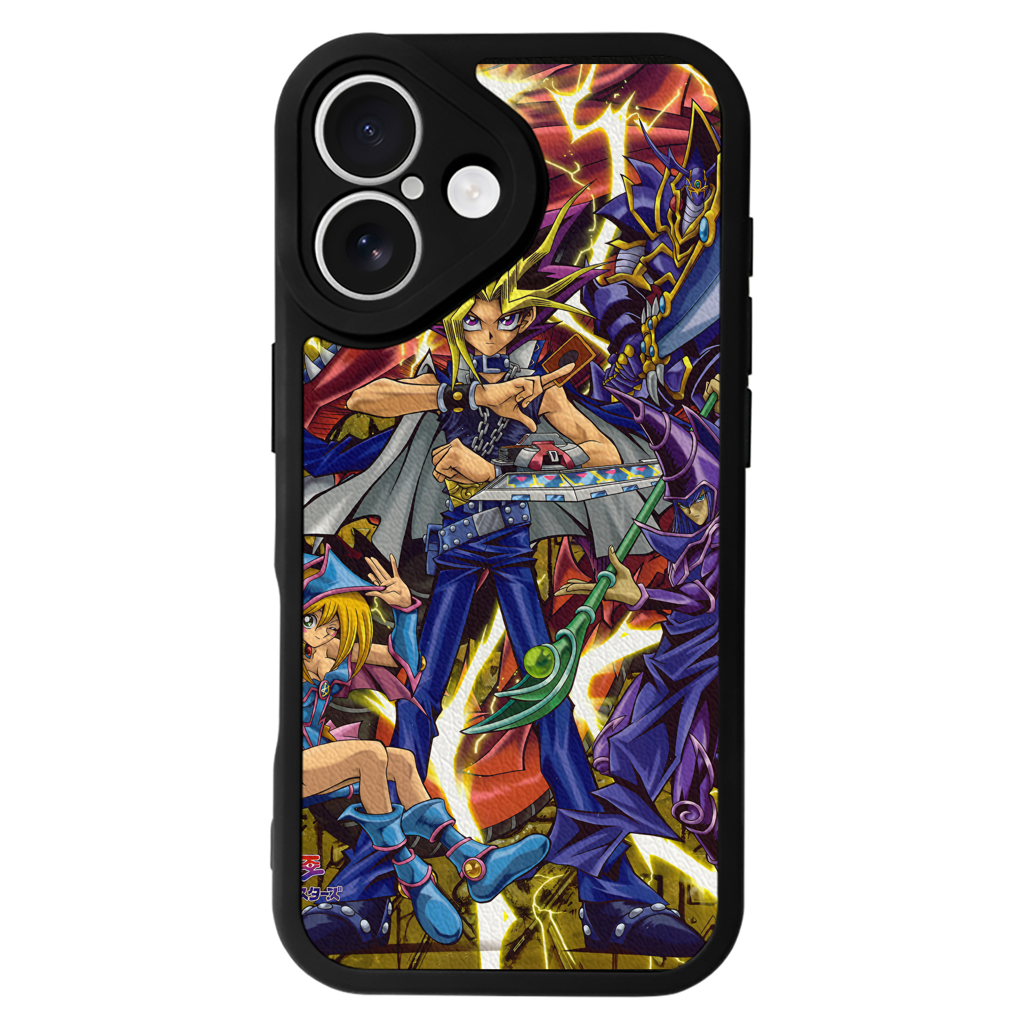 （画像用） 遊☆戯☆王 Yu-Gi-Oh! 【iPhone 16シリーズ対応】シリコンスマホケース（レザー調） 材質：シリコン
